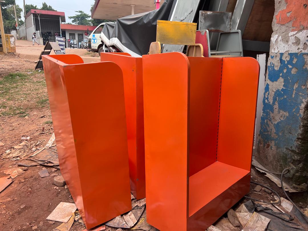 Orange Display Stand Under Construction