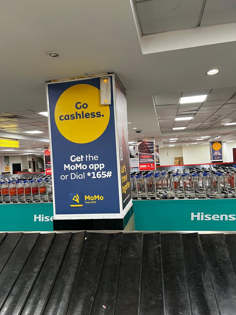MoMo Payment Display at Airport